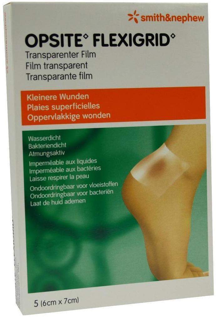 Opsite Flexigrid 5 Transparente Wundverbände 6 X 7 cm Steril