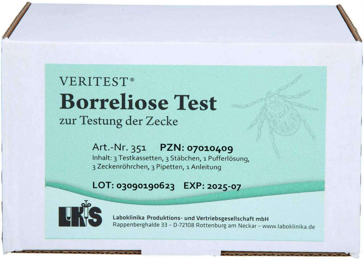 Borreliose Test zur Testung der Zecke Testkarte 3 Stk