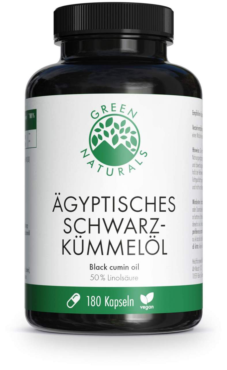 Green Naturals Ägyptisches Schwarzkümmelöl 180 Kapseln