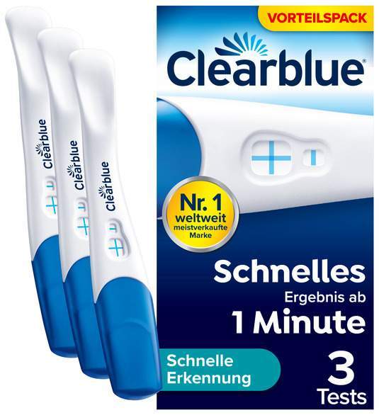 Clearblue Schwangerschaftstest schnelle Erkennung 3 Tests