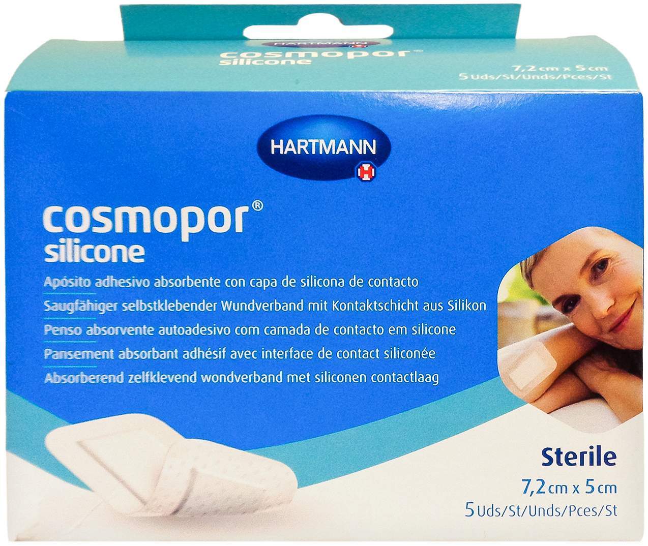 Cosmopor Silicone Wundverband 7,2 X 5 cm 5 Stk.