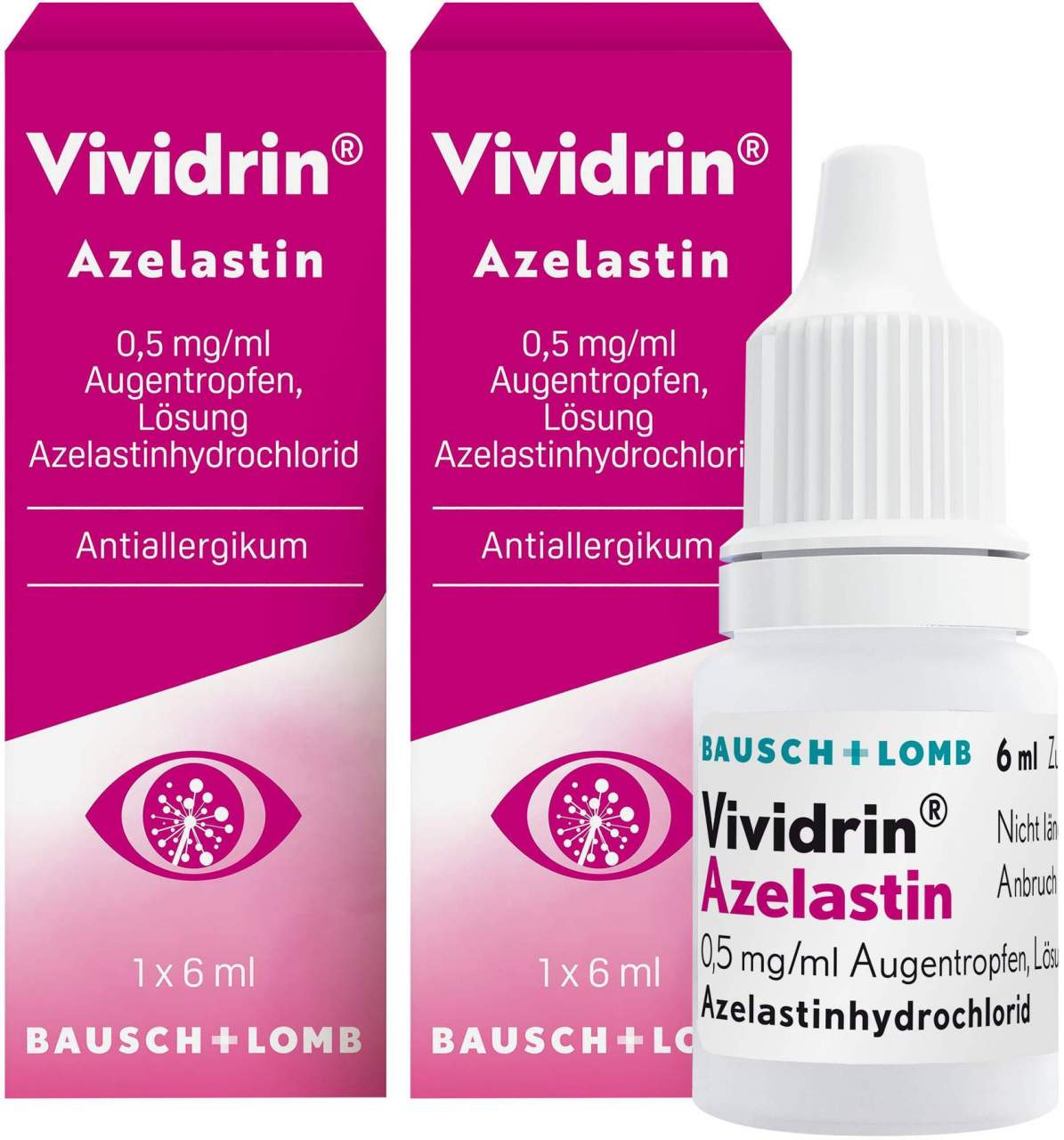 Vividrin Azelastin 0,5 mg je ml Augentropfen 2 x 6 ml Augentropfen