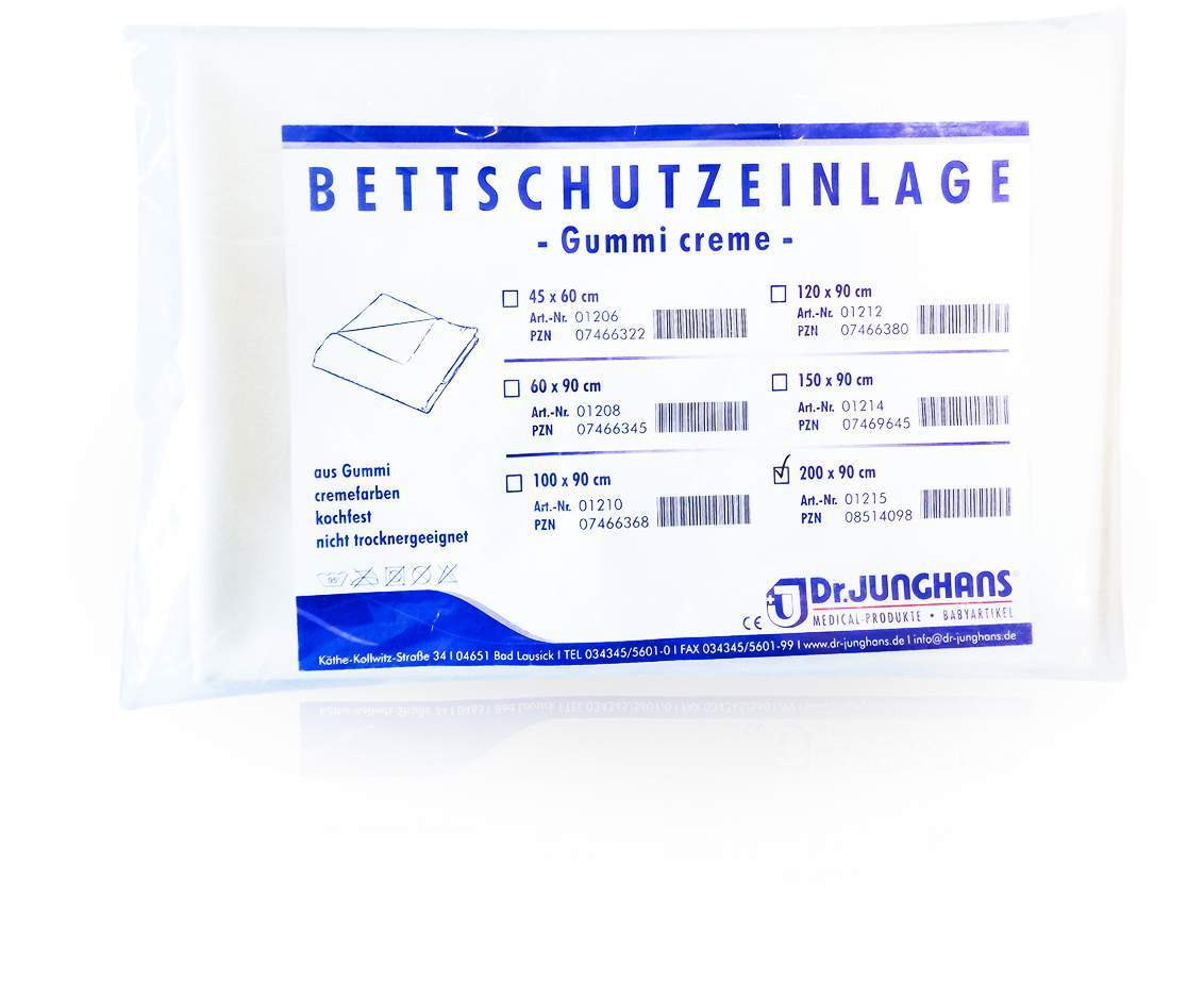 Bettschutzeinlage 200x90cm Gummi Creme