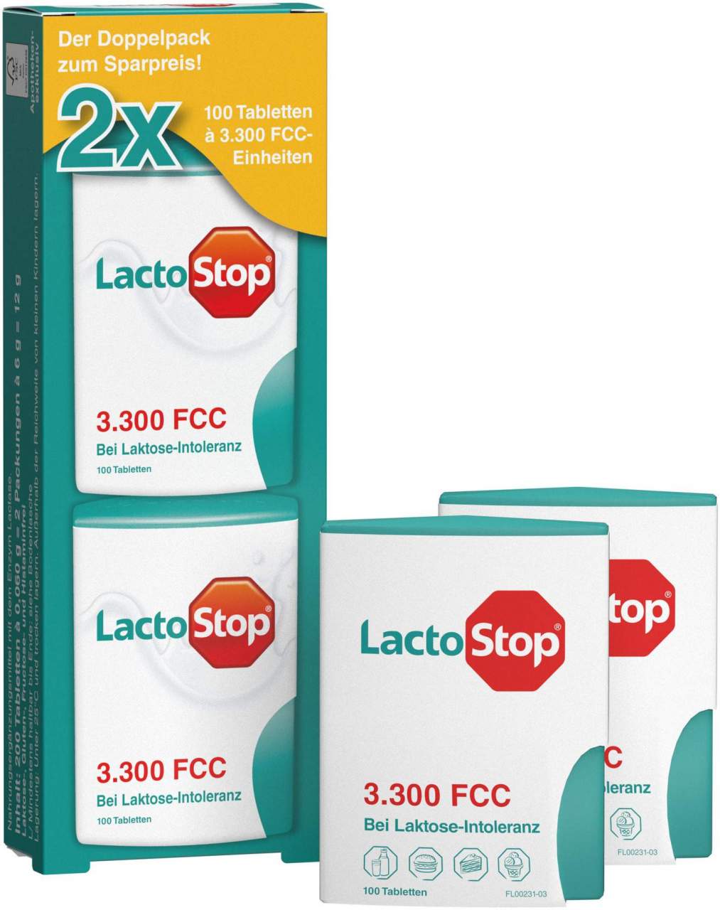 Lactostop 3.300 Fcc 2 X 100 Tabletten Klickspender