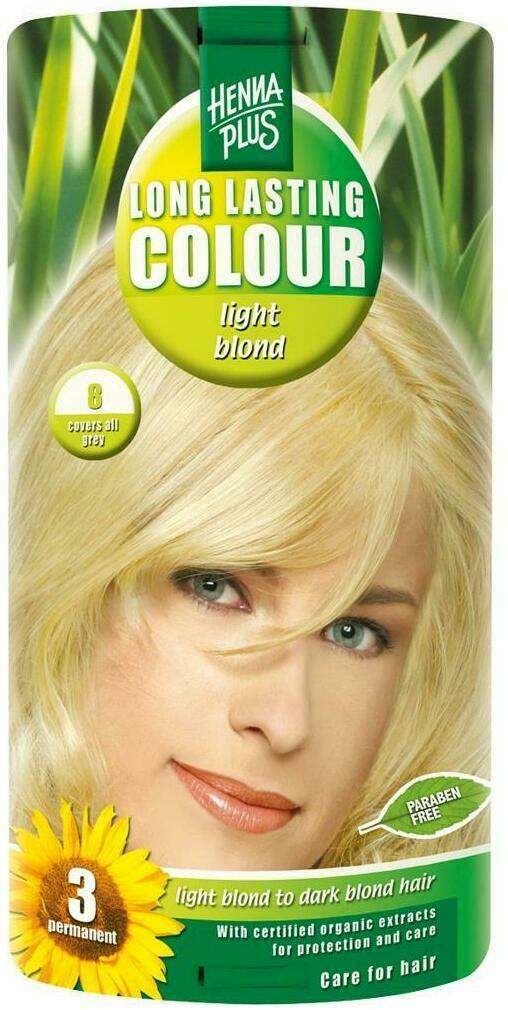 Hennaplus Long Lasting Hellblond Farbe 8 - Natürliche Haarfarbe