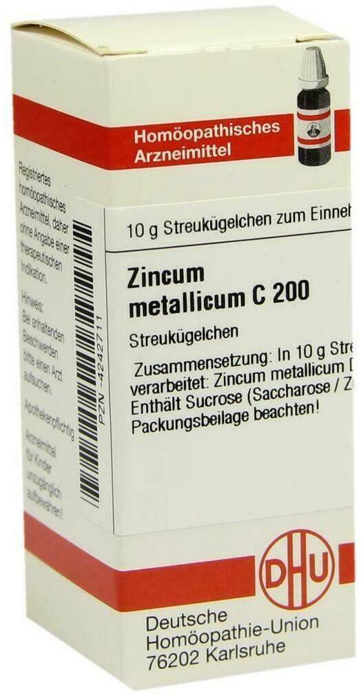 Dhu Zincum Metallicum C200 10 G Globuli