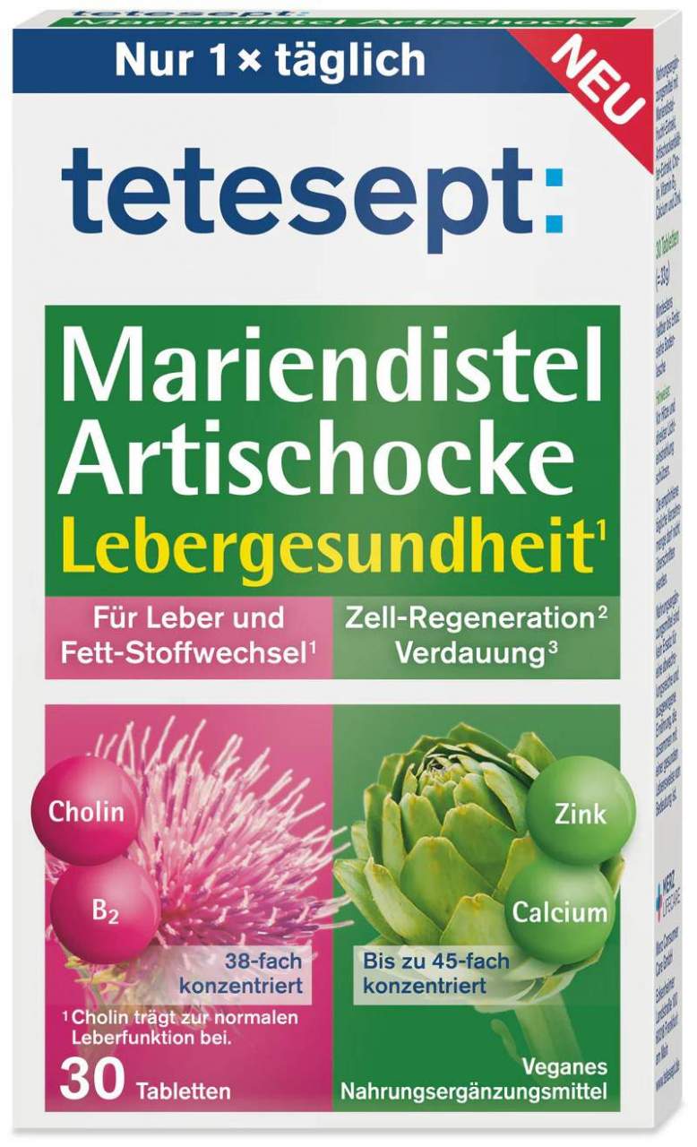 Tetesept Mariendistel Artischocke 30 Tabletten