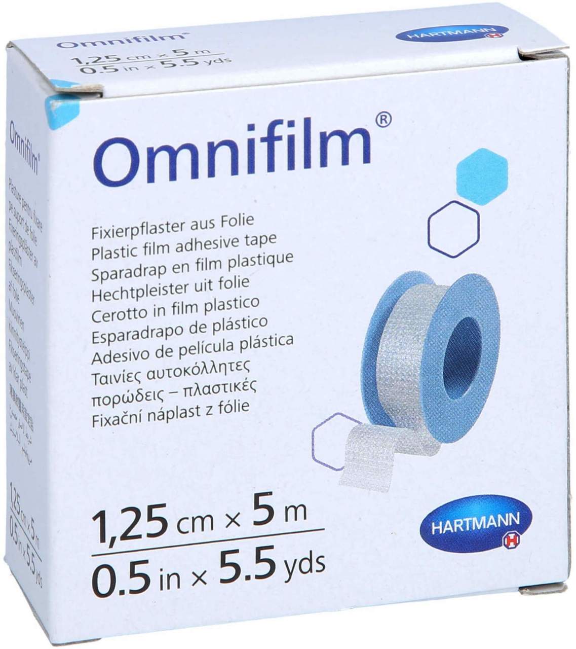 Omnifilm Fixierpflaster Folie 1,25 Cmx5 M