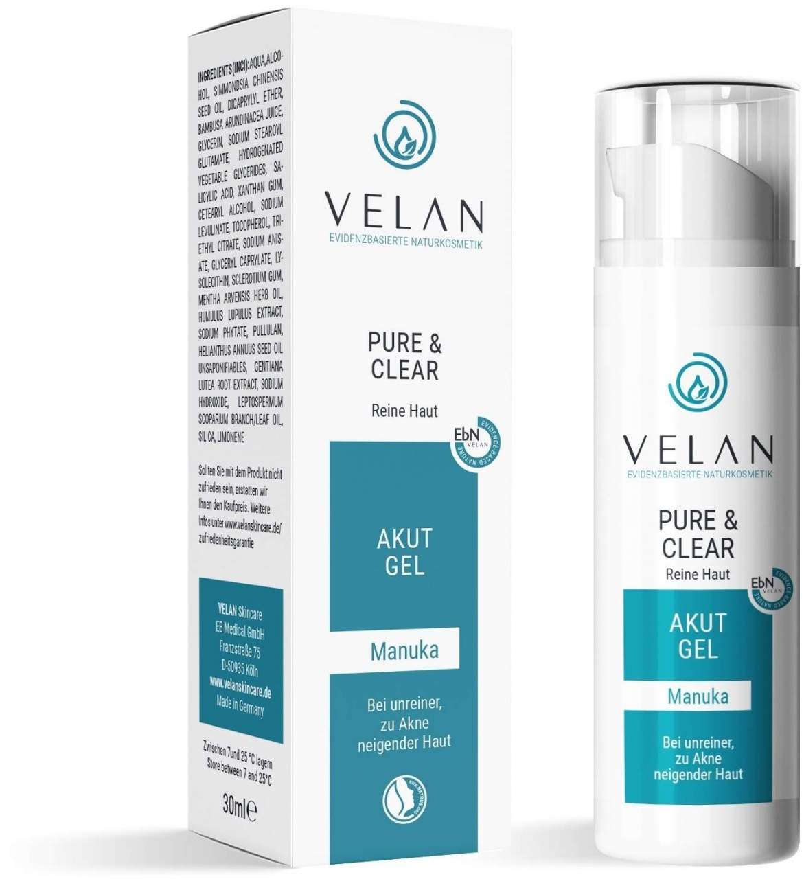 Velan Pure und Clear Akutgel 30 ml - Zur Pflege unreiner Haut