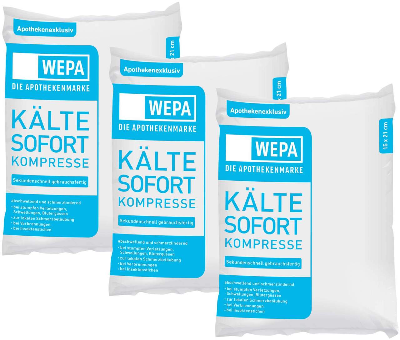 Kälte Sofort Kompresse 15x21 cm 3 x 1 Kompresse