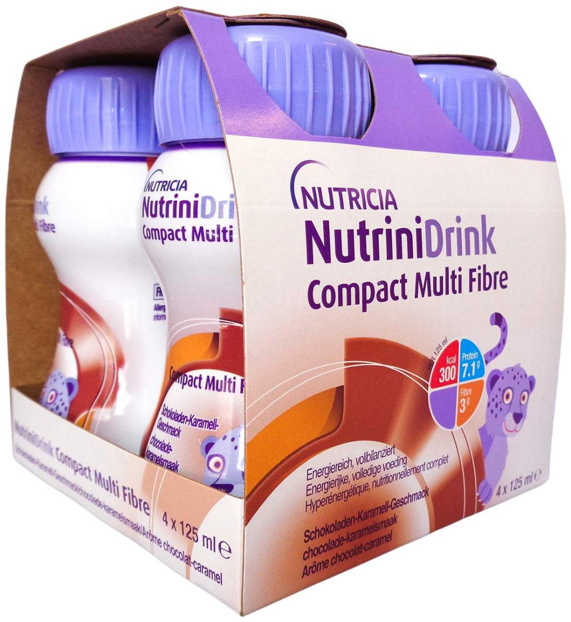 Nutrinidrink Compact Multifibre Schoko-Karamell 4x125ml