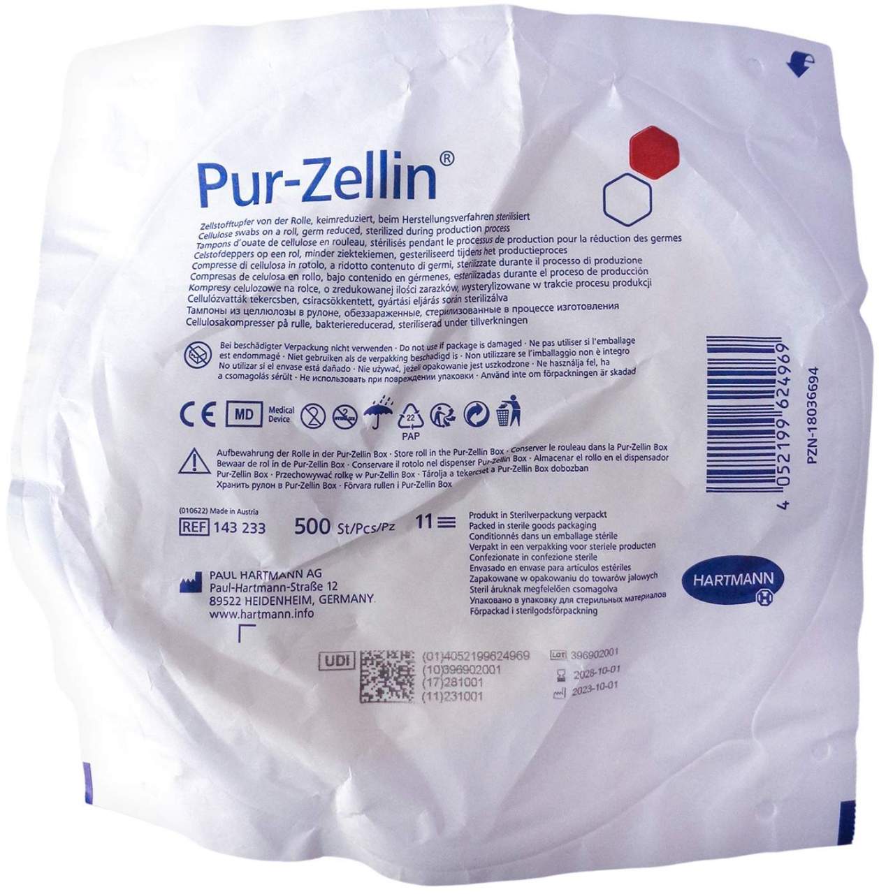 Pur-Zellin 4 X 5 cm Keimreduziert Rolle