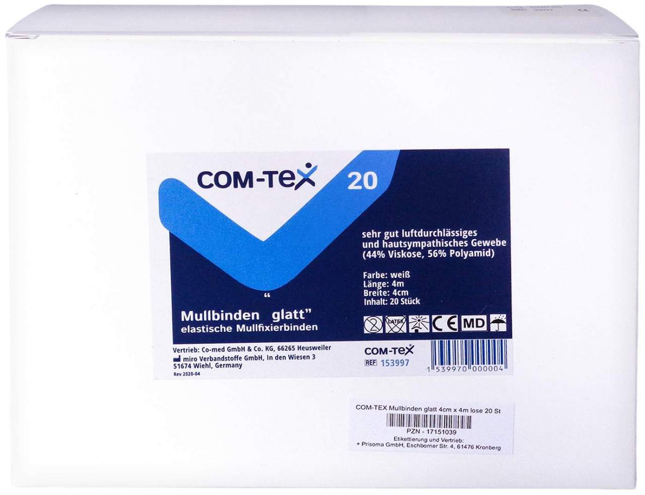 Com Tex Mullbinden Glatt 4 cm X 4 M Lose 20 Stück