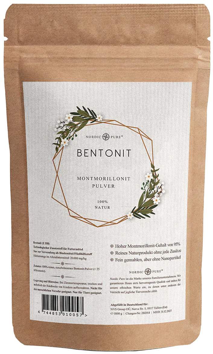 Bentonit Pulver 95% Montmorillonit Nordic Pure 500 g