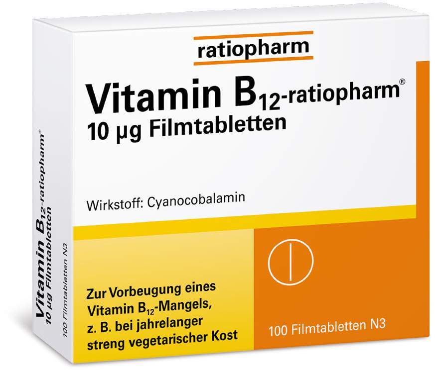 Vitamin B12-ratiopharm 10µg 100 Filmtabletten