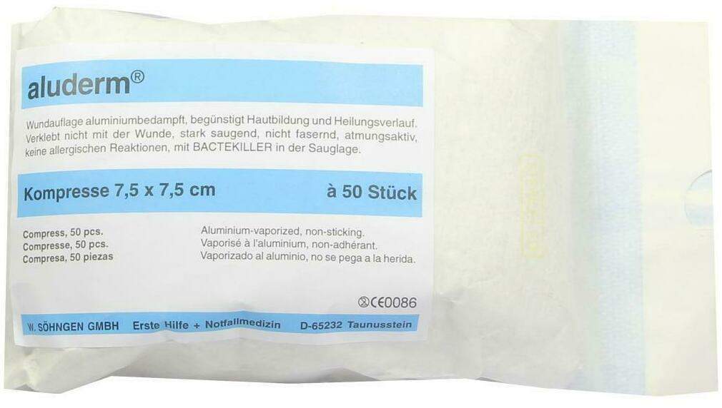 Aluderm Kompressen 7,5x7,5cm 50 Stück