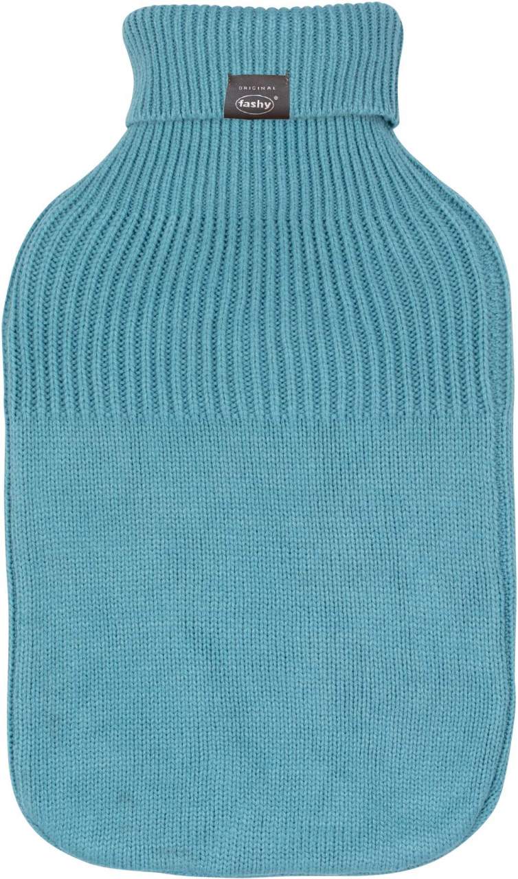 Wärmflasche mit Rollkragen-Strickbezug, Stone Blue 1 Stück