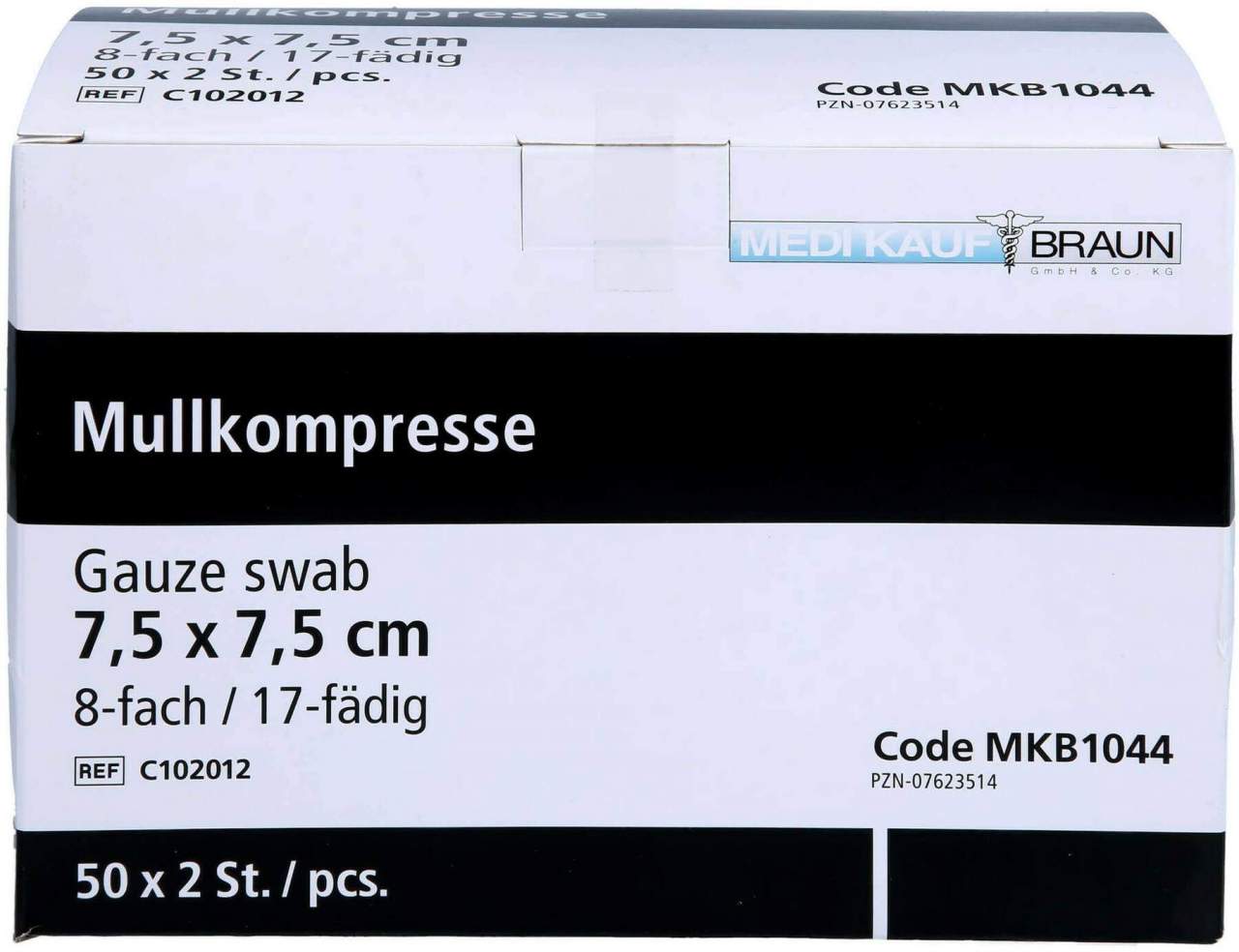 Mullkompressen 7,5 X 7,5 cm Steril 50 X 2 Kompressen
