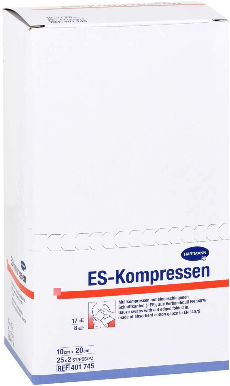 Es-Kompressen Steril 10 X 20 cm 8fach 25 X 2 Kompressen