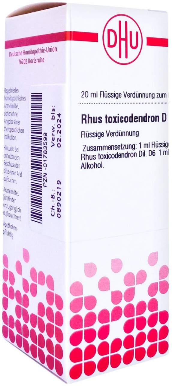 Dhu Rhus Toxicodendron D6 Dilution 20 ml