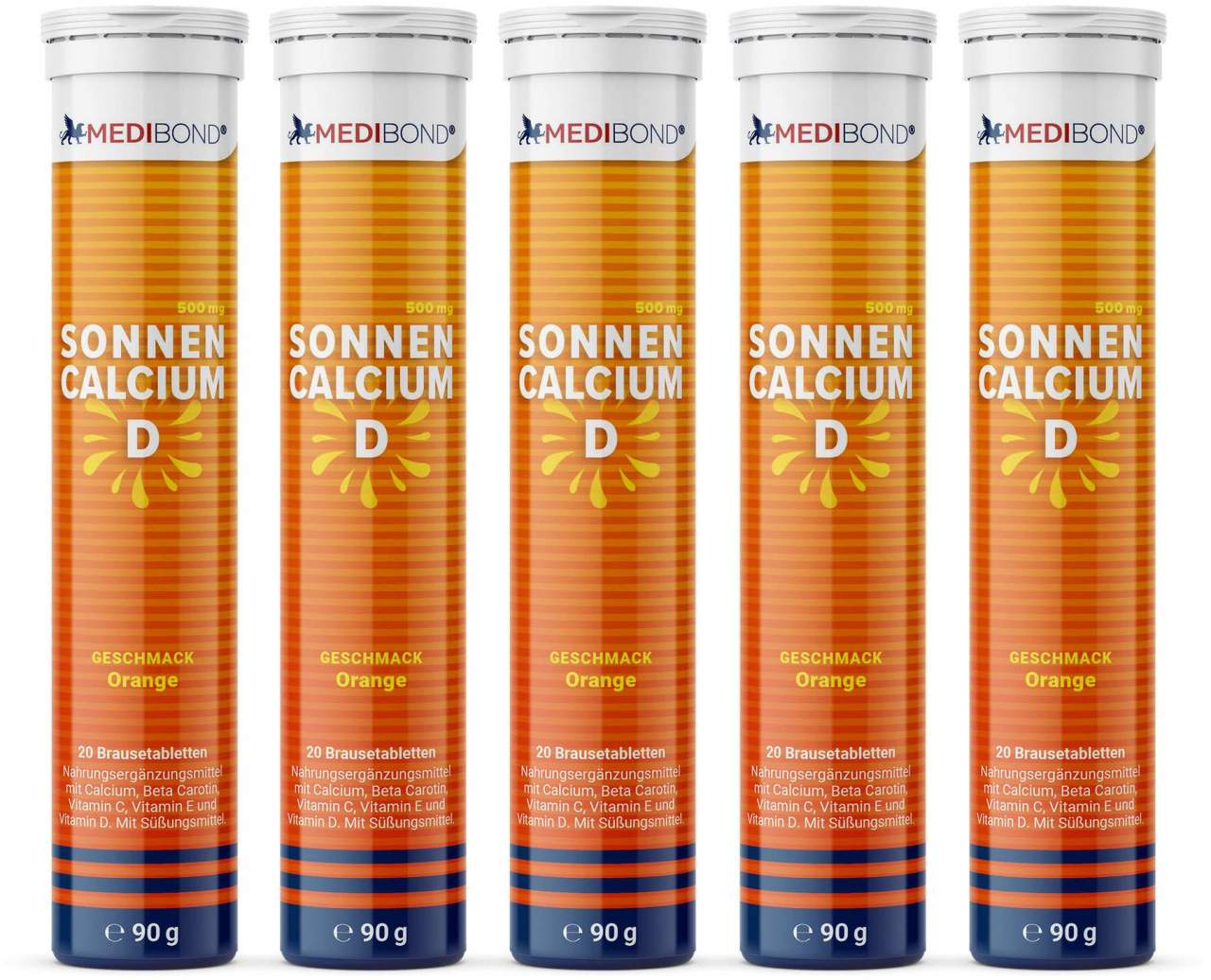 Sonnencalcium D Medibond Brausetabletten 5 x 20 Stück