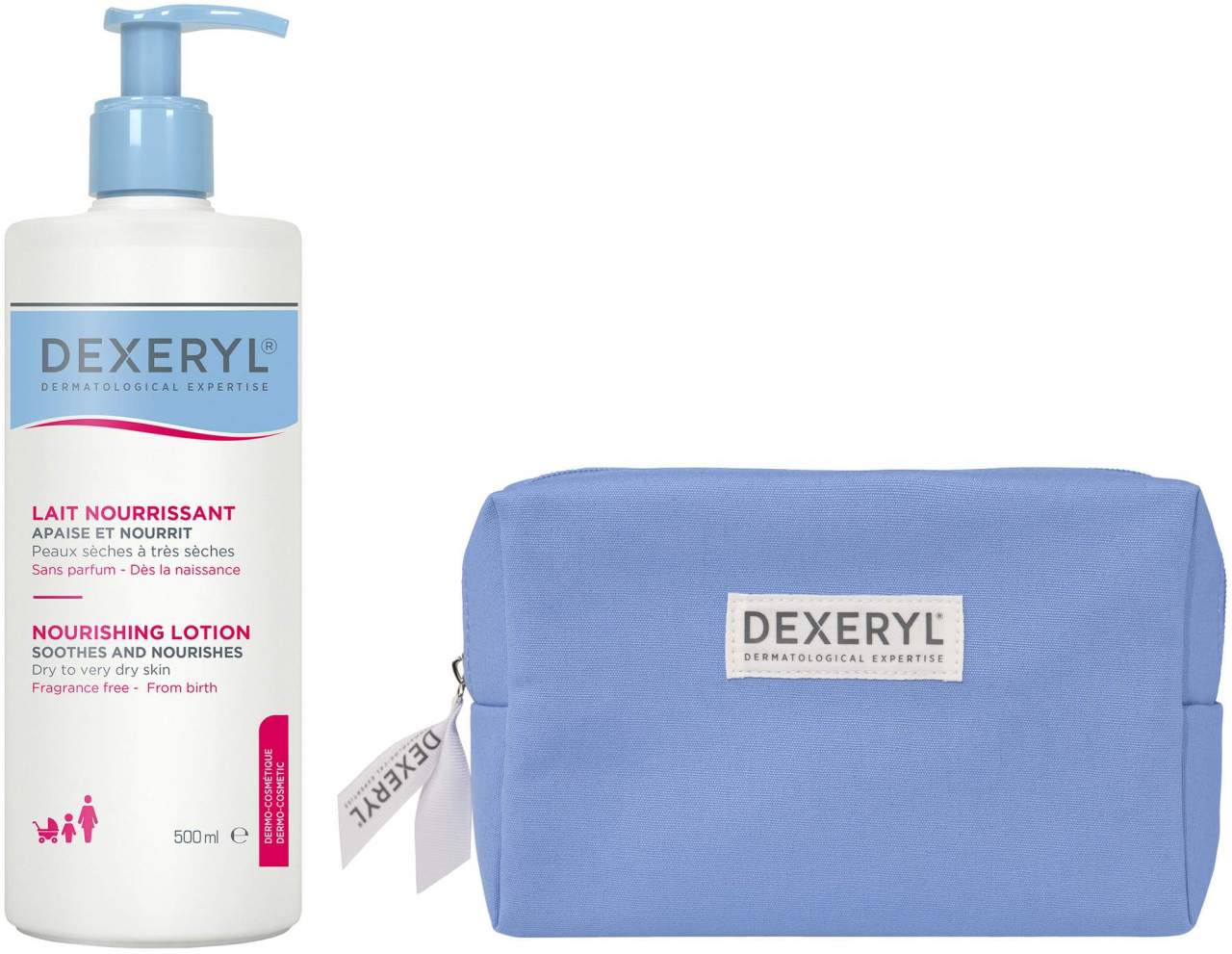 Dexeryl Pflegelotion 500 ml + gratis Kosmetiktasche