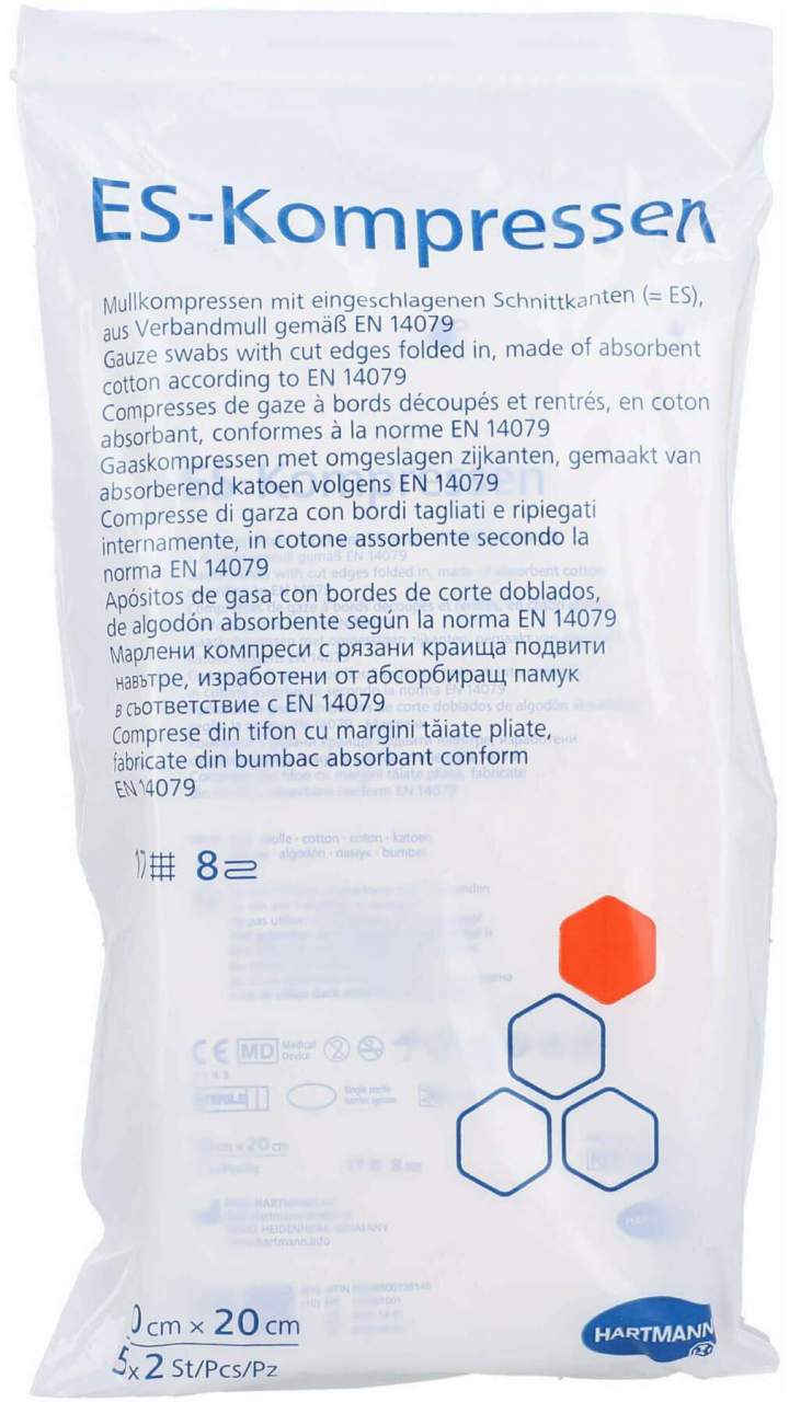 Es-Kompressen Steril 10x20 cm 8fach Cpc