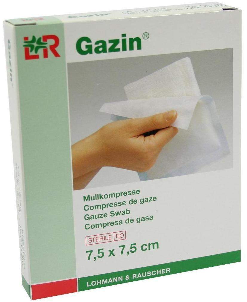Gazin Kompressen 7,5 X 7,5 cm 8fach Steril 5 X 2 Kompressen