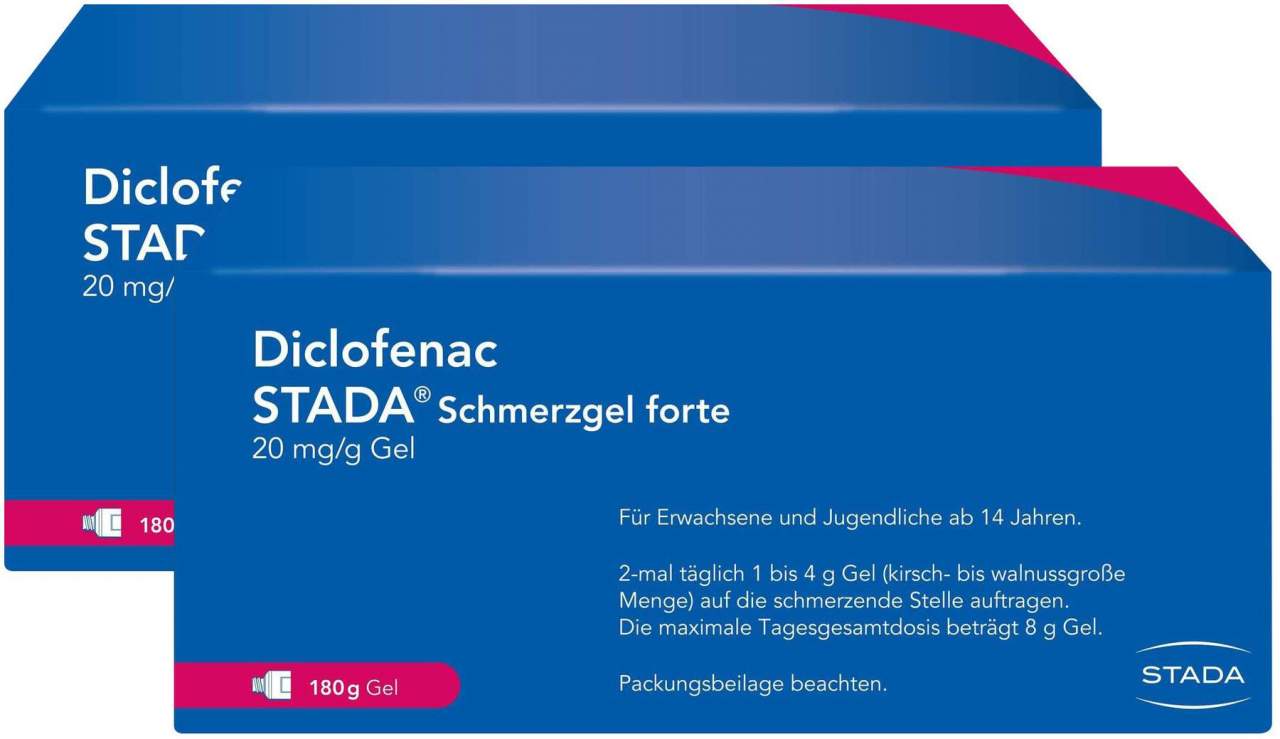 Diclofenac Stada 20 mg je g Gel Schmerzgel forte 2 x 180 g
