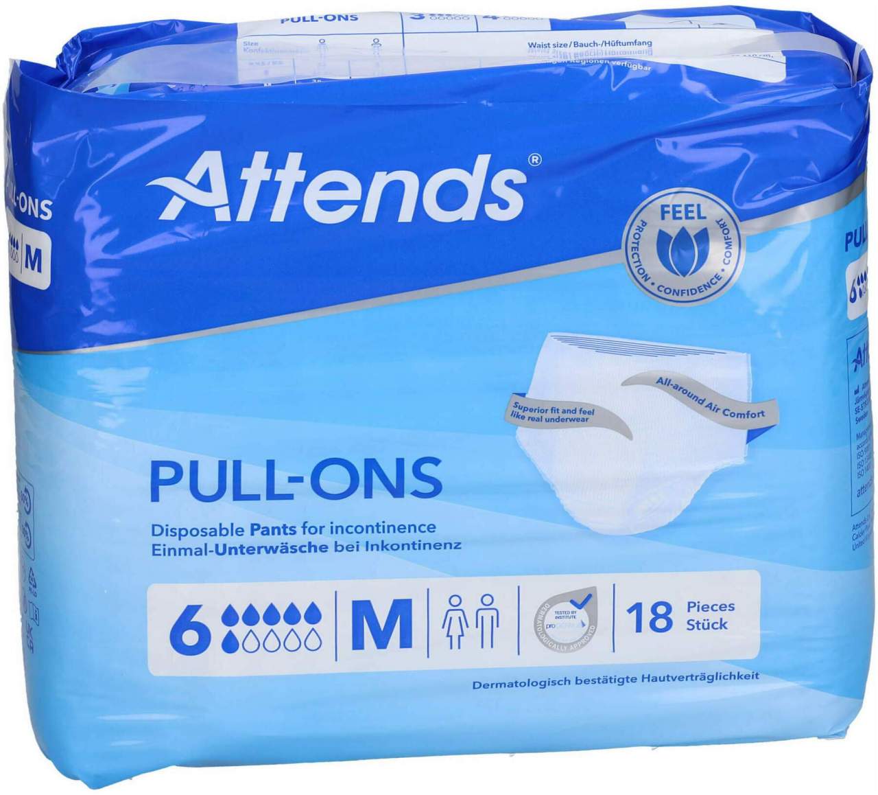 Attends Pull Ons 6 Medium 18 Stück