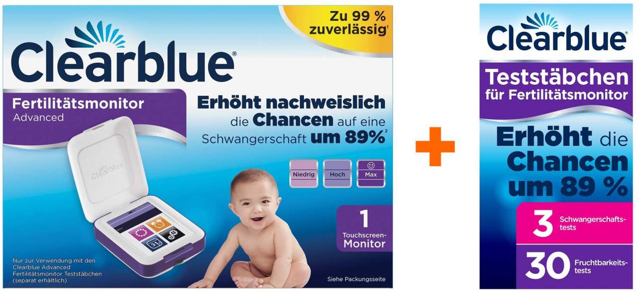 Clearblue Advanced Fertilitätsmonitor 1 Stück + Clearblue Advanced 33 Teststäbchen