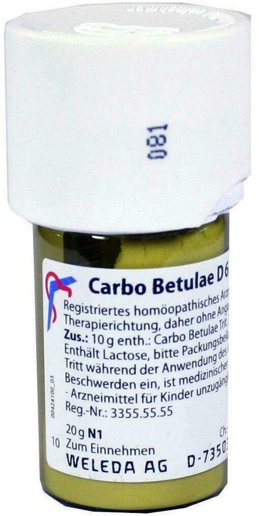 Weleda Carbo Betulae D6 20 G Trituration