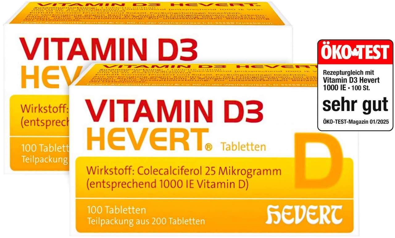 Sparset Vitamin D3 Hevert 2 x 200 Tabletten