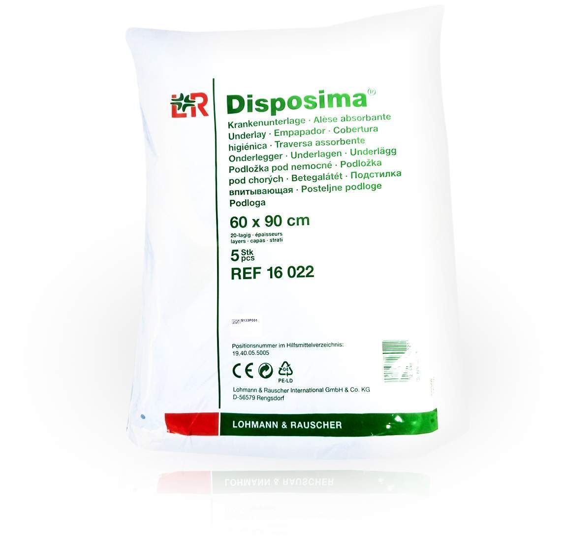 Disposima Krankenunterlagen 60x90 cm 20lagig 5 Stück
