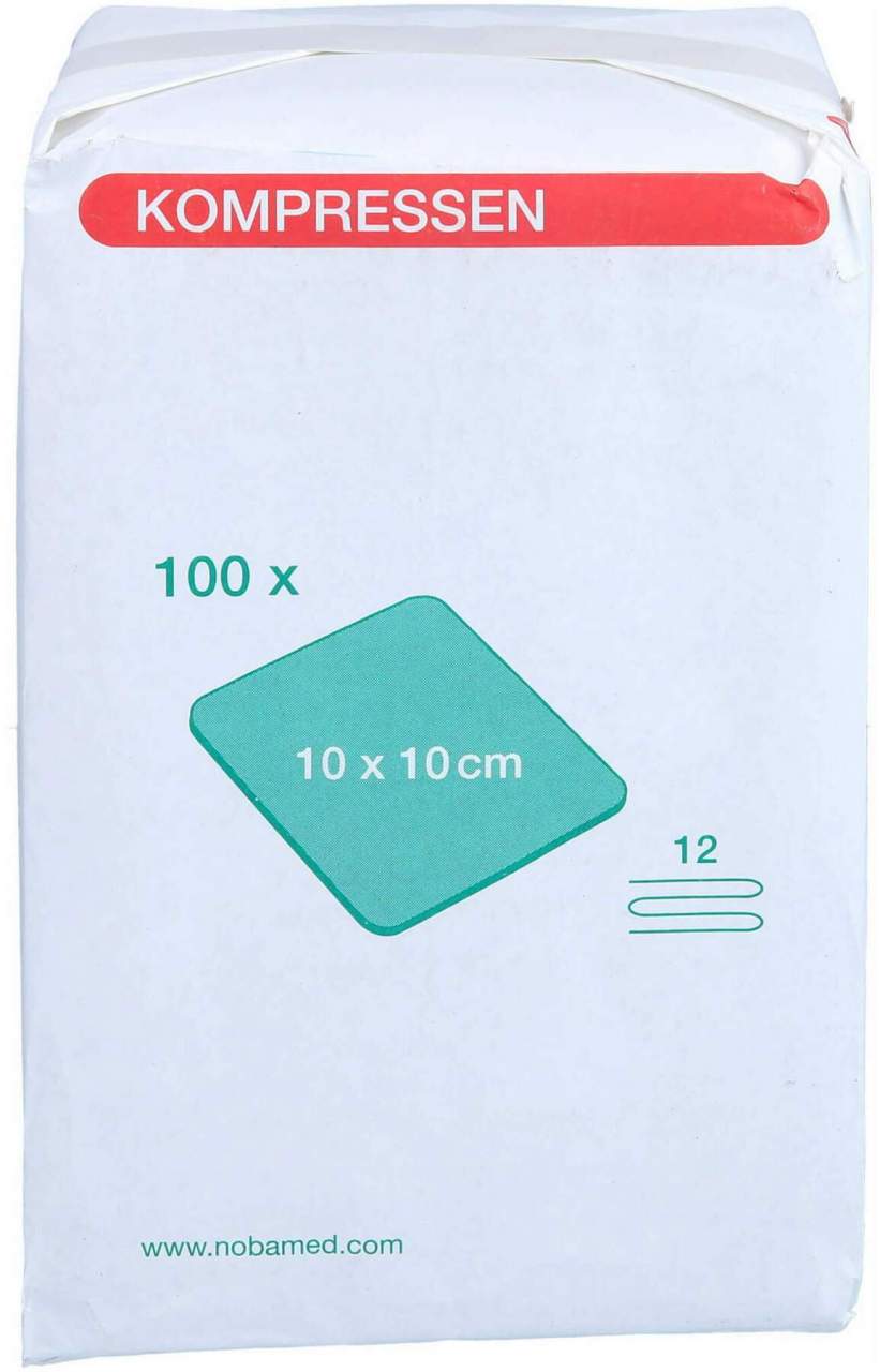 Mullkompressen 10 X 10 cm 12 Fach Grün 100 Kompressen