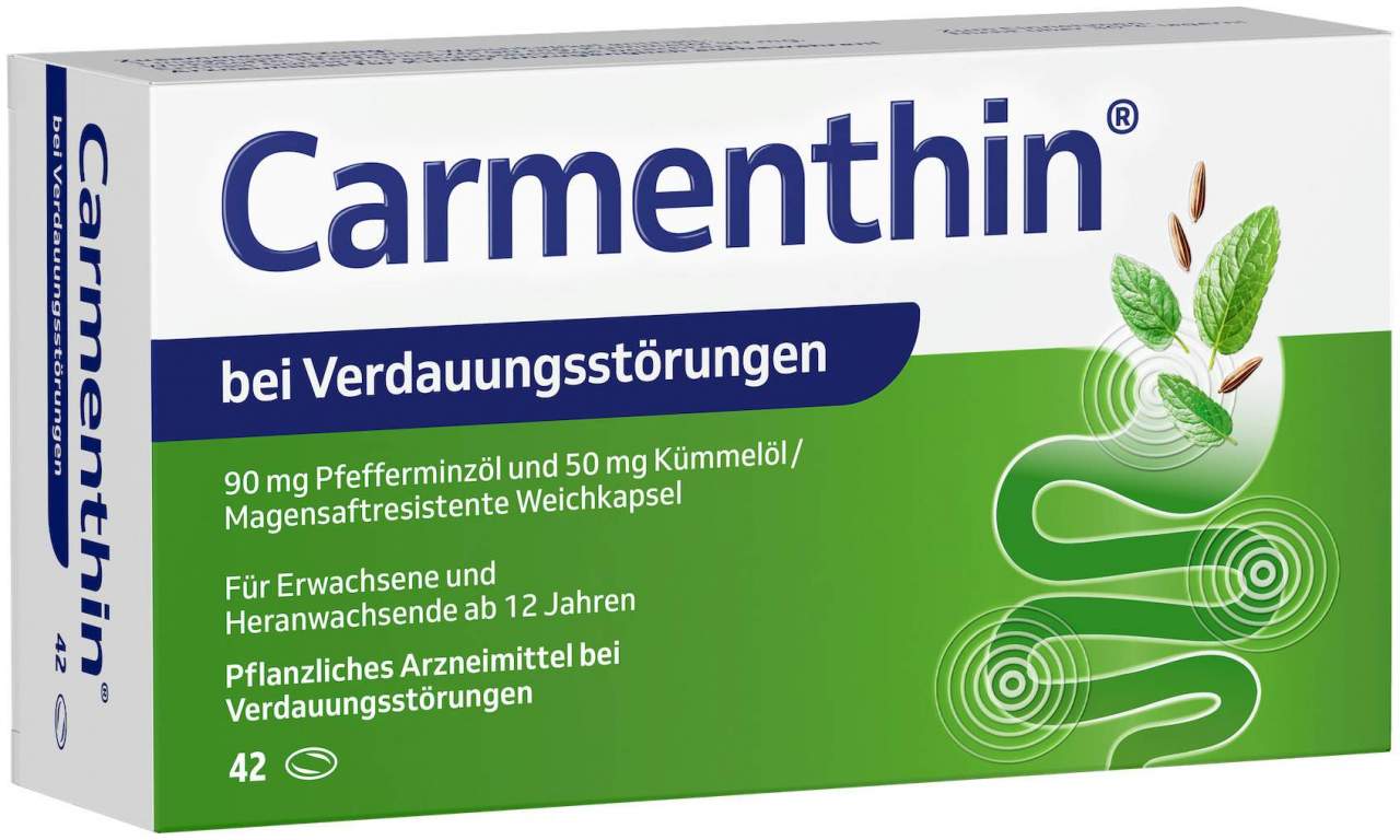 Carmenthin bei Verdauungsstörungen 42 magensaftresistente Weichkapseln