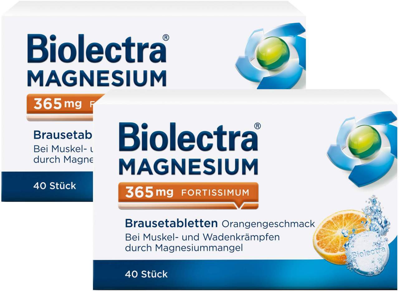 Biolectra Magnesium 365 mg fortissimum Orangengeschmack 2 x 40 Brausetabletten