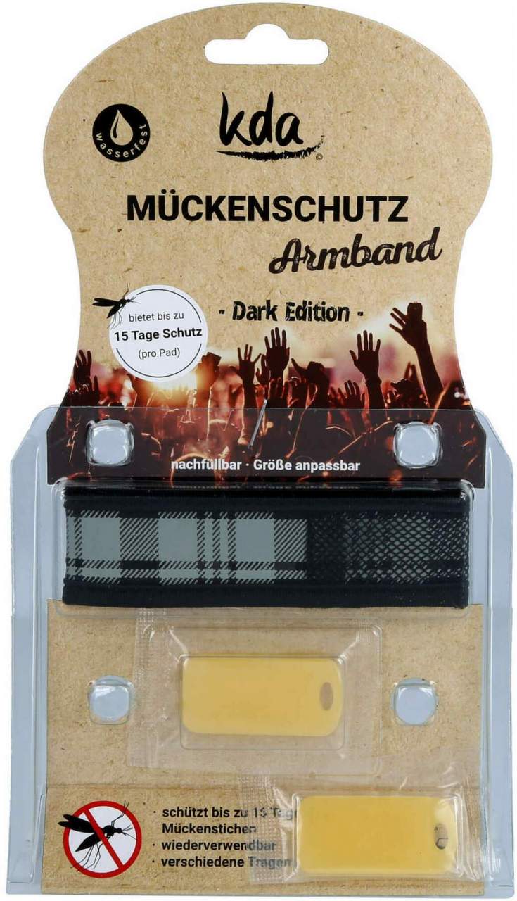 Mückenschutz Armband Karo Grau 1 Stück