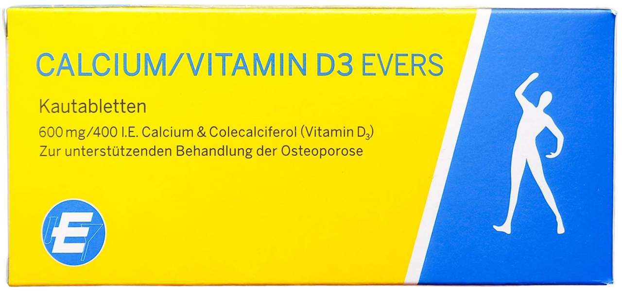 Calcium Vitamin D3 Evers 600 Mg-400 I.E Kautabletten 100 Stück