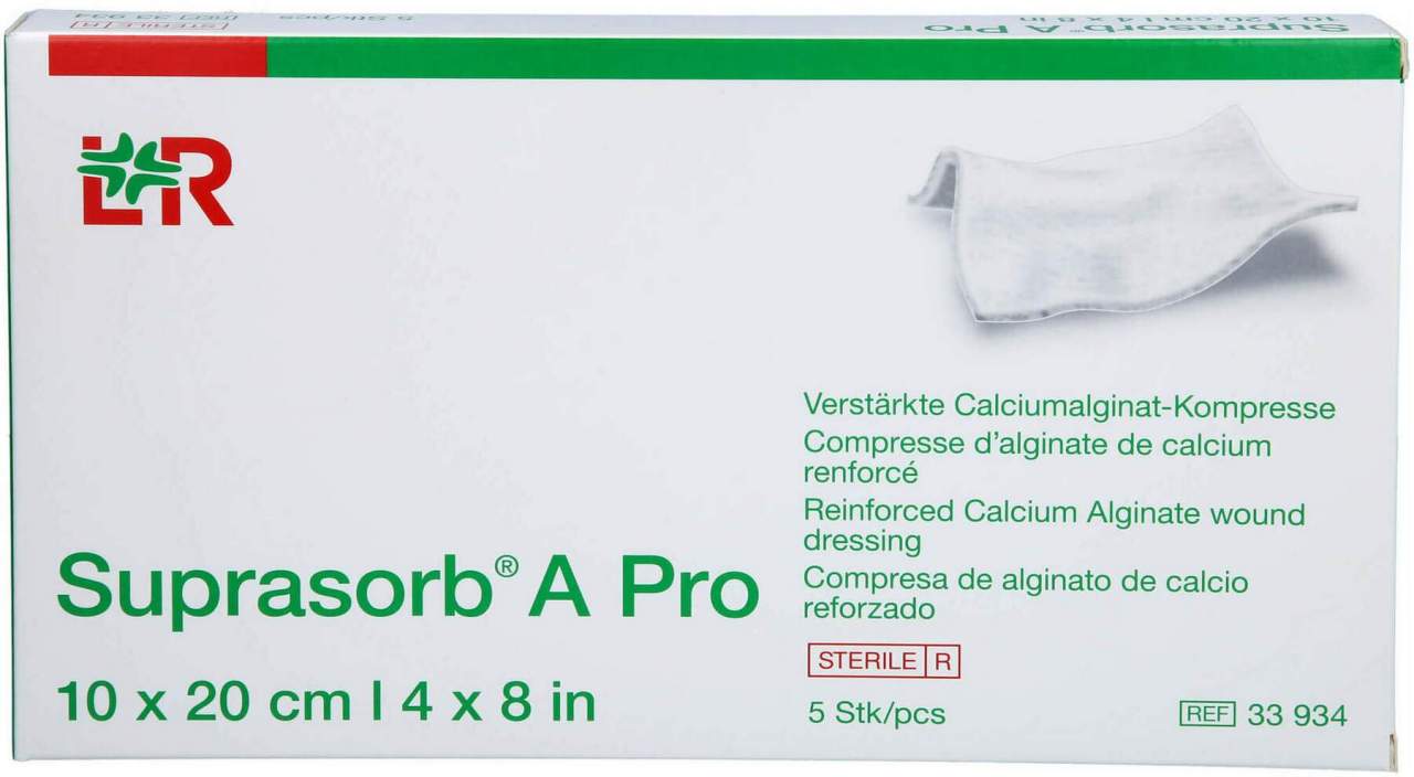 Suprasorb A Pro Calciumalginat Kompressen 10x20 cm 5 Stück