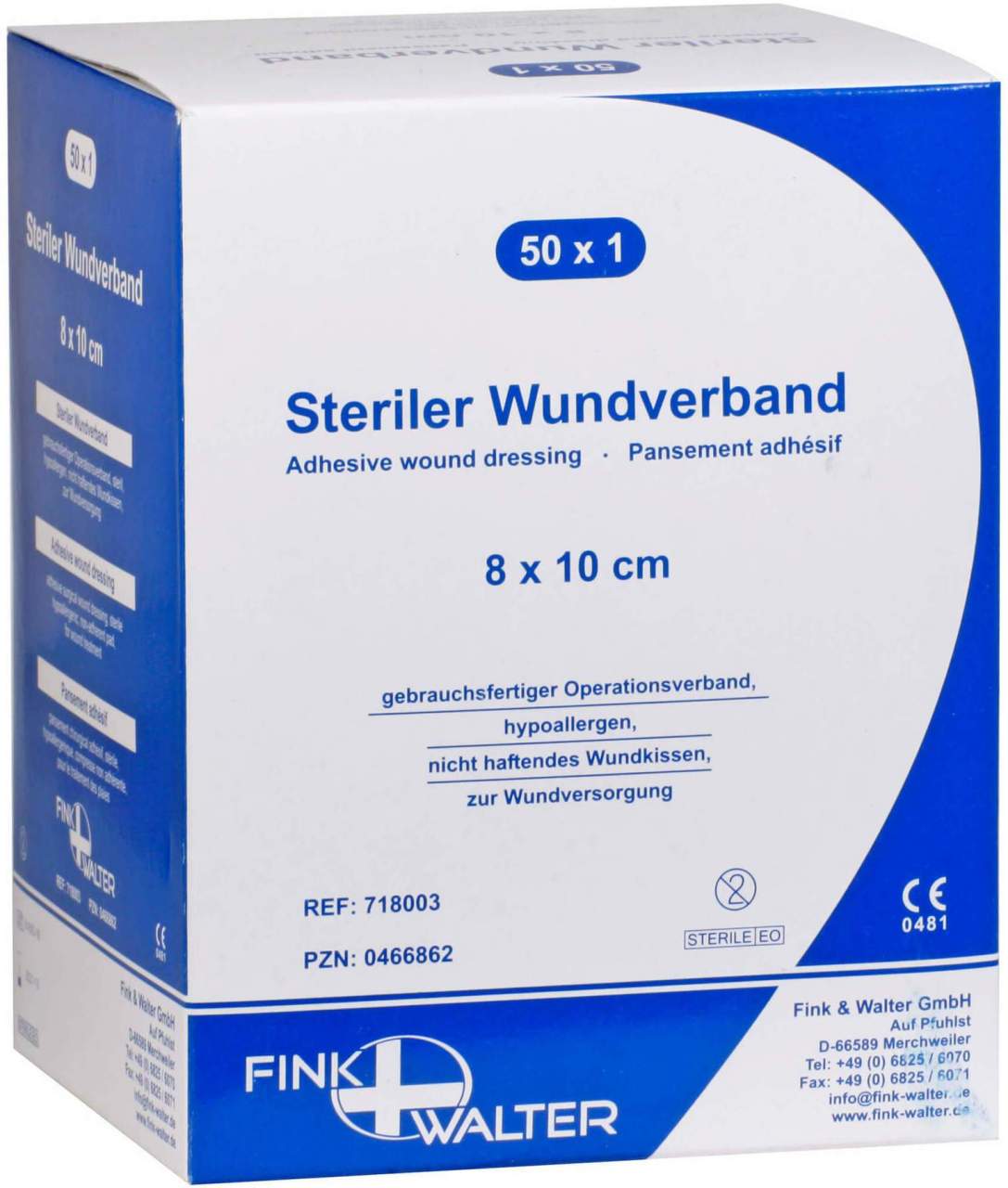 Wundverband Steril 8 X 10 cm 50 Verbände