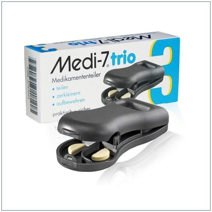 Medi 7 Trio Tablettenteiler Grau 1 Stück