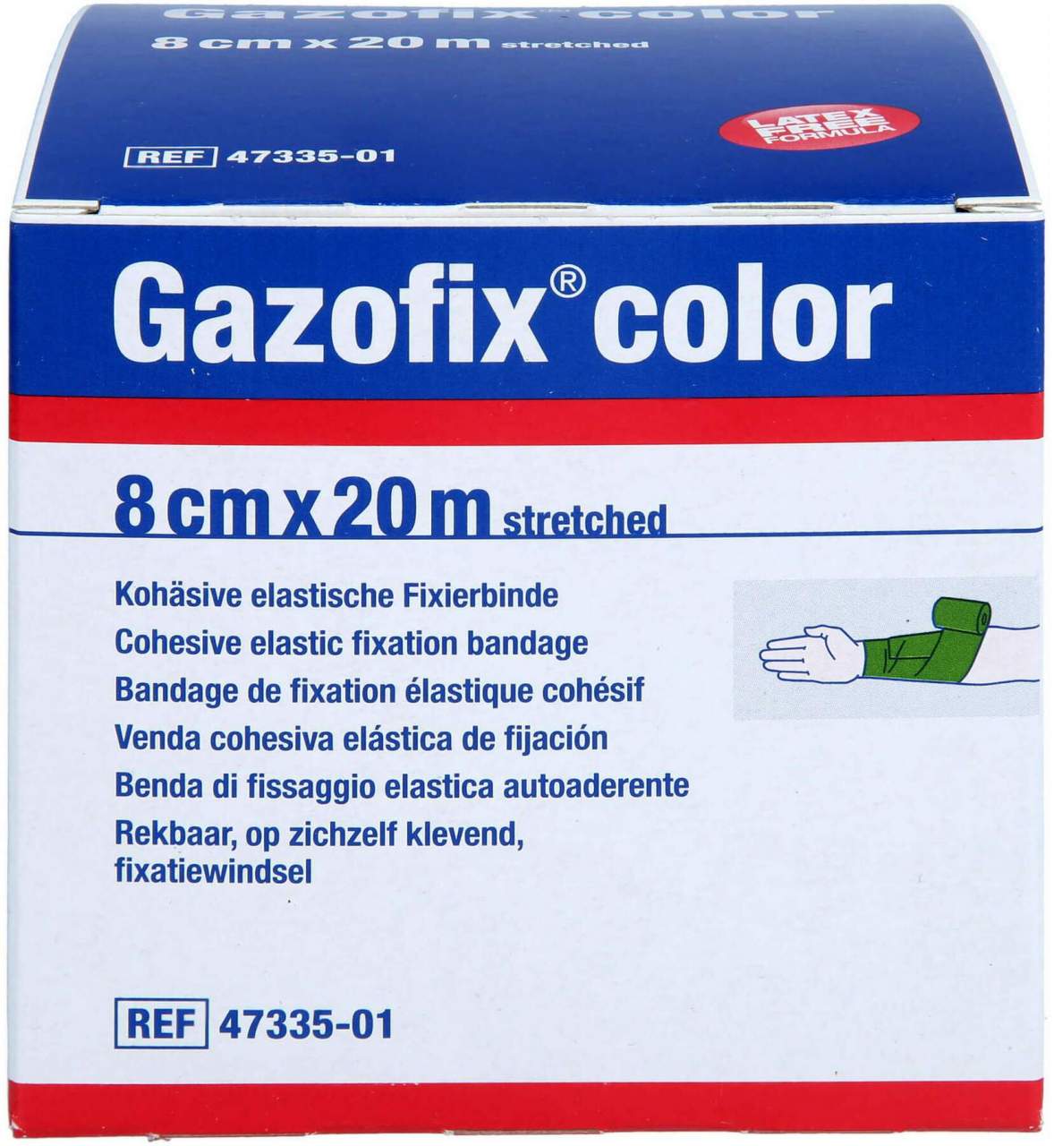 Gazofix Color Fixierbinde Kohäsiv 8 Cmx20 M Gr