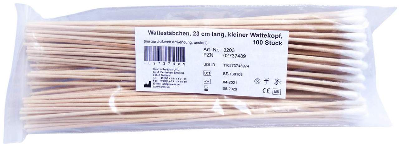 Wattestäbchen Mit Wattekopf 23 cm