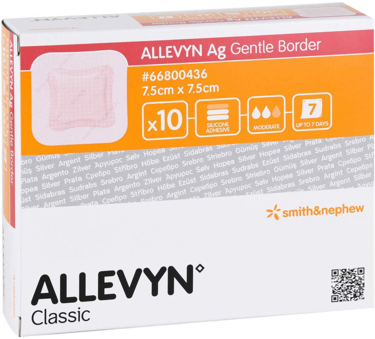 Allevyn AG Gentle Border 7,5 X 7,5 cm Wundverband 10 Stück