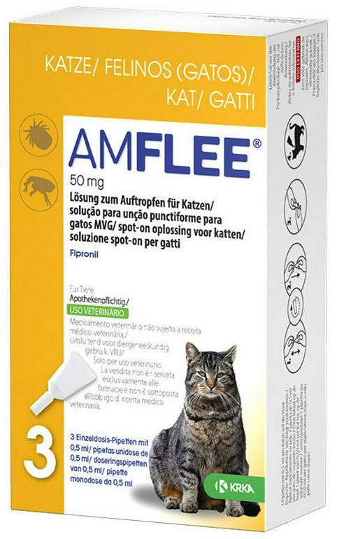 Amflee 50 mg Spot-On Lösung Für Katzen 3 Stück