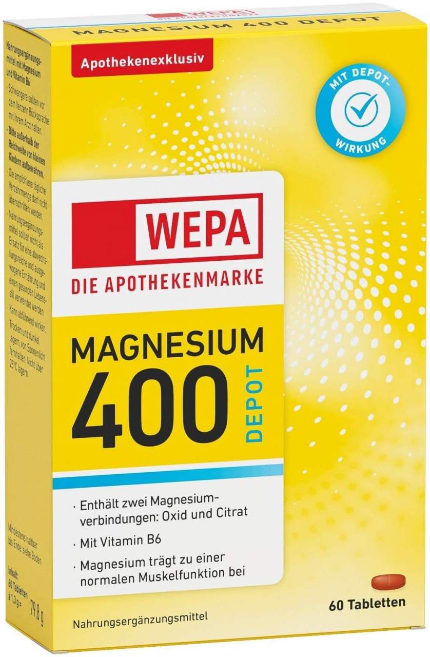 WEPA Magnesium 400 + B6 Depot 60 Tabletten