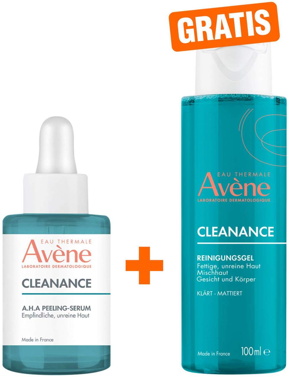 Avene Cleanance A.H.A Peeling-Serum 30 ml + gratis Reinigungsgel 100 ml - Bei unreiner Haut
