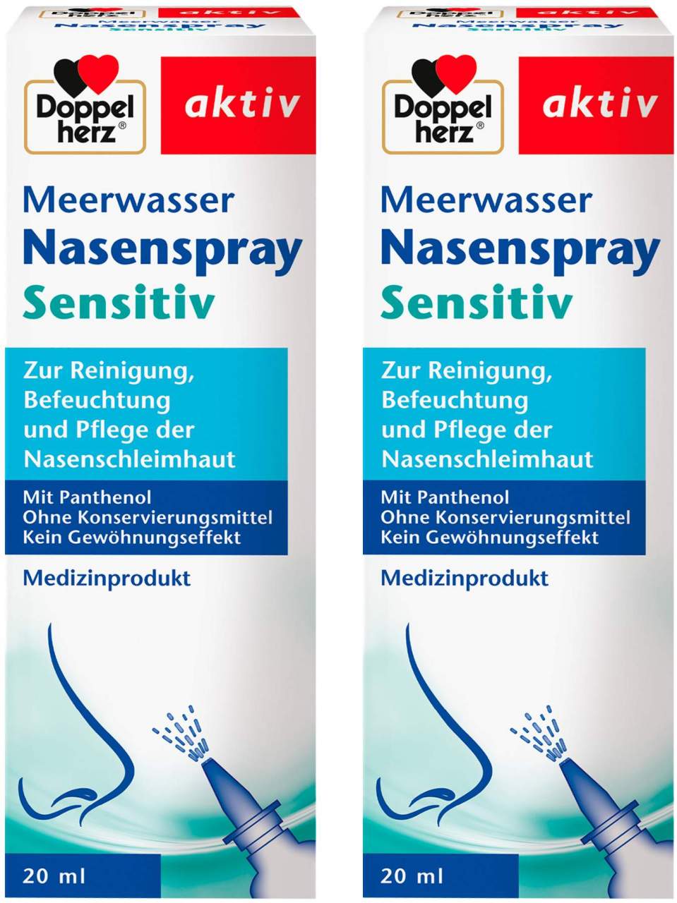 DOPPELHERZ Meerwasser Nasenspray mit Panthenol 2 x 20 ml