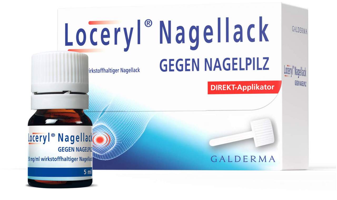 Loceryl Nagellack gegen Nagelpilz 5 ml mit Direkt - Applikator + gratis Nagellack rot